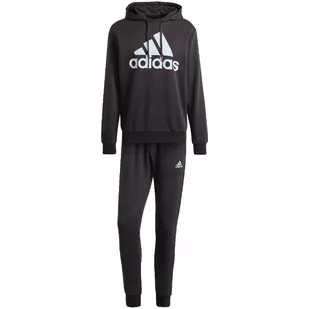 Dres męski adidas Big Logo Terry Track Suit czarny IJ8555 S - Dresy męskie - miniaturka - grafika 1