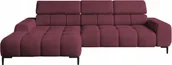 Sofy i kanapy - DomoHome Narożnik tapicerowany w kształcie litery L Lewa strona 177x270 cm Narożnik z funkcją spania Sofa rozkładana Funkcja spania Małe 3 siedziska Regulowane zagłówki Regulowane siedzisko Bordowy czerwony - miniaturka - grafika 1