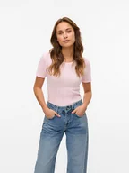 Koszulki i topy damskie - Vero Moda Koszulka w kolorze jasnoróżowym - miniaturka - grafika 1