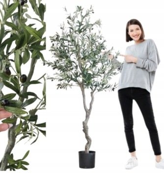 Sztuczne Drzewko Oliwne 180 CM Oliwka Drzewo Ozdobne Doniczka Realistyczne
