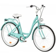 Rowery - Rower miejski INDIANA Moena A3B 26 cali damski Lazurowy + Koszyk na rower VÖGEL VKS-102WH Stalowy - miniaturka - grafika 1