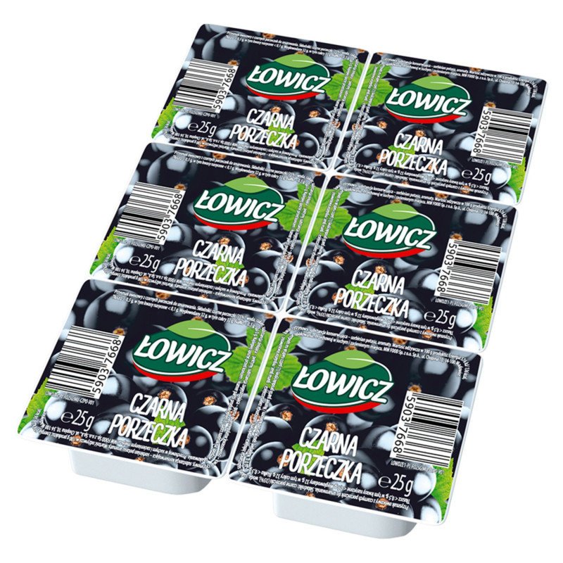ŁOWICZ DŻEM CZARNA PORZECZKA 25Gx6szt ZESTAW
