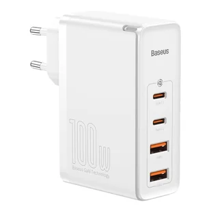 Baseus GaN2 Pro szybka ładowarka sieciowa 100W USB / USB Typ C Quick Charge 4+ Power Delivery biały (CCGAN2P-L02) - Ładowarki do telefonów - miniaturka - grafika 1