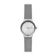 Moda i Uroda OUTLET - Skagen Zegarek damski Freja Lille Two Hand, rozmiar koperty 26 mm, zegarek ze stali nierdzewnej, bransoletka z siateczki ze stali szlachetnej, srebro, 26 mm, Bransoletka - miniaturka - grafika 1