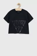 Koszulki dla dziewczynek - Guess t-shirt bawełniany dziecięcy kolor szary - miniaturka - grafika 1