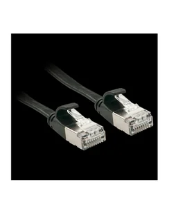 LINDY Patchcord płaski Cat.6A, U/FTP, czarny, 2m (47482) - Kable komputerowe i do monitorów - miniaturka - grafika 1