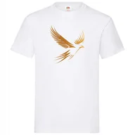 Koszulki męskie - Koszulka męska Złoty Orzeł w locie elegancki T-shirt męski - miniaturka - grafika 1