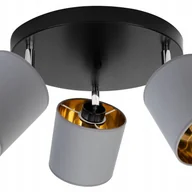 Lampy sufitowe - Lampa sufitowa wisząca LED modern 3xE27 klosz owalny złoty/szary Light Home LH - miniaturka - grafika 1