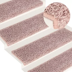 Nakładki na schody, 15 szt., 65x25 cm, biało-różowe kod: V-326201 - Dywany - miniaturka - grafika 1