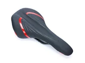 Siodełka rowerowe i akcesoria - Siodło rower. VADER mod. VD-1168B-01 czarne 275*135 /czerw. pasek/ b/j - miniaturka - grafika 1