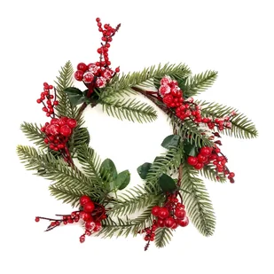Wianek Świąteczny Z Jarzębiną Bożonarodzeniowy 25 Cm - Ozdoby bożonarodzeniowe - miniaturka - grafika 1