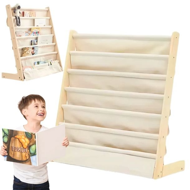 REGAŁ NA KSIĄŻKI DLA DZIECI STOJAK PÓŁKA Szafka Organizer Biblioteczka 79cm