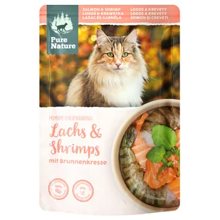 Pure Nature Cat, łosoś i krewetki - 12 x 80 g - Mokra karma dla kotów - miniaturka - grafika 1