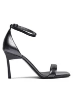 Sandały damskie - Calvin Klein Sandały Geo Stil Square Sandal 90-Pearl HW0HW01993 Czarny - miniaturka - grafika 1