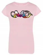 Koszulki i topy damskie - T-Shirt damski kolorowy napis MUSIC r. XL - miniaturka - grafika 1