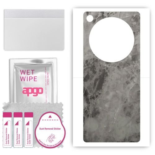 folia naklejka skórka strukturalna na TYŁ do OnePlus Open - Marmur Czarny - apgo SKINS