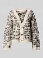 Swetry damskie - Kurtka z dzianiny z mieszanki bawełny i wełny o kroju oversized z mieszanki wełny model ‘LINDSAY’ - miniaturka - grafika 1