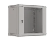 Szafy rack - Szafa instalacyjna rack wisząca 19" 9u 540x350 szara drzwi przeszklone lanberg (flat pack) WF03-5309-10S - miniaturka - grafika 1