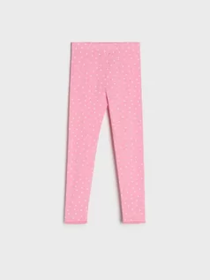Spodnie i spodenki dla dziewczynek - Sinsay - Legginsy - różowy - grafika 1