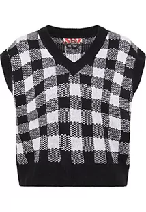 myMo ROCKS Damski sweter z dzianiny blond, czarno-biały, XL/XXL, czarny biały, XL-XXL - Swetry damskie - miniaturka - grafika 1