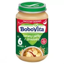 BoboVita Banany i jabłka z kruszonką po 6 miesiącu 190 g - Desery dla dzieci - miniaturka - grafika 1