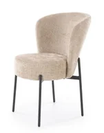 Krzesła - Tapicerowane beżowe krzesło na czarnej podstawie W1-W87 - miniaturka - grafika 1