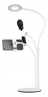 DELTACO DELTACO 3-IN-1 Selfie Ring Lamp With Phone and Mic ARM-280 - Selfie stick - miniaturka - grafika 1