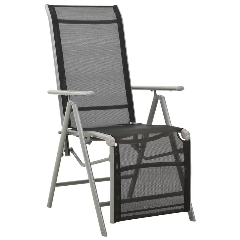 vidaXL Lumarko Rozkładane krzesło ogrodowe, textilene i aluminium, srebrne! 312196