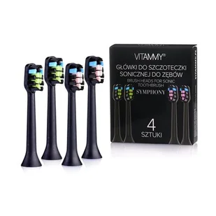Vitammy końcówki do szczoteczki Symphony - black 4szt. - Końcówki do szczoteczek elektrycznych - miniaturka - grafika 1