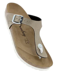 Sunbay Japonki "Camelia" w kolorze złotym - Klapki i japonki damskie - miniaturka - grafika 1