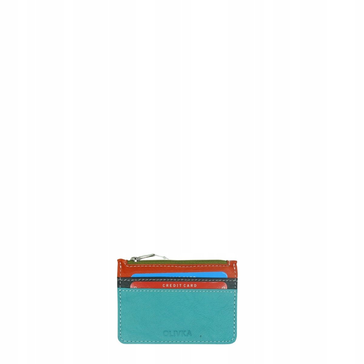 Etui organizer na karty płatnicze wizytówki dokumenty skórzane OLIVKA