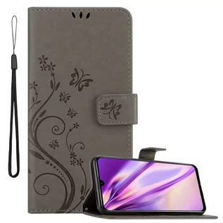 Portfele - Pokrowiec Do Honor 10i / 20i / 20 LITE / Huawei Enjoy 9S w Etui SZARY KWIATOWY Kwiaty Portfel Obudowa Case Cover Cadorabo - grafika 1