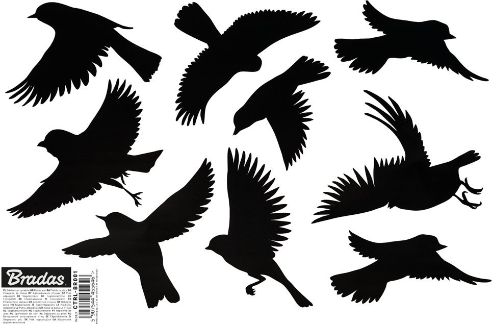 NAKLEJKI DO ODSTRASZANIA PTAKÓW MAŁE 9szt. /10 ARKUSZY SCARE