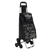 Torby i wózki na zakupy - Bistrot czarny wózek zakupowy 6 kół, składany - miniaturka - grafika 1