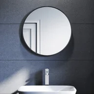Lustra - SUNXURY lustro łazienkowe lustro ścienne okrągłe Ø50 cm lustro w ramie aluminiowej - miniaturka - grafika 1