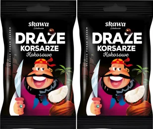 Skawa Cukierki Draże Korsarze kokosowe czarne 70g x 2 | Zestaw Dwupak - Gumy do żucia, lizaki, dropsy - miniaturka - grafika 1