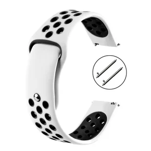 PASEK DO ZEGARKA 18MM – SILIKONOWY – BIAŁO-CZARNY - Akcesoria do smartwatchy - miniaturka - grafika 1