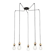 Lampy sufitowe - Britop lampa wisząca 5 punktowa CLARTE Spider czarny dąb olejowany 3491504 3491504 - miniaturka - grafika 1