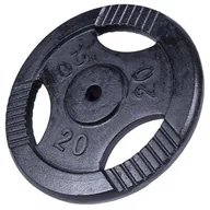 Obciążenia - Gorilla Sports Obciążenie żeliwne typu Gripper 20kg, czarne (100542-00019-0025) - miniaturka - grafika 1