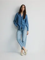 Spodnie damskie - Reserved - Jeansy mom fit - niebieski - miniaturka - grafika 1