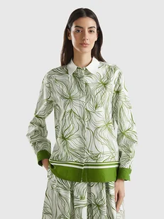 Benetton Bluzka w kolorze zielono-białym - Bluzki damskie - miniaturka - grafika 1