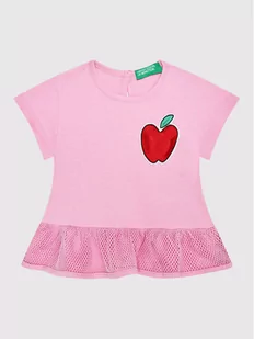 Benetton United Colors Of Sukienka codzienna 3096C154E Różowy Regular Fit 8300900149949 - Sukienki i spódniczki dla dziewczynek - miniaturka - grafika 1