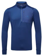Bluzy sportowe męskie - RONHILL Bluza biegowa męska TECH WINTER 1/2 ZIP ocean/electric blue - miniaturka - grafika 1