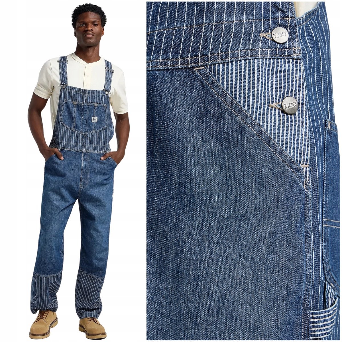 Lee SLOUCHY BIB Fuller Springs ogrodniczki spodnie jeansowe męskie M