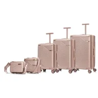 Walizki - Zestaw walizek SEMI LINE T5810-0 Różowy - miniaturka - grafika 1