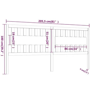 Lumarko Wezgłowie łóżka, białe, 205,5x4x100 cm, lite drewno sosnowe - Inne meble do sypialni - miniaturka - grafika 7