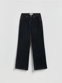 Spodnie damskie - Reserved - Jeansy wide leg - czarny - miniaturka - grafika 1