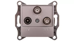 Schneider Asfora gniazdo antenowe TV/SAT/SAT podtynkowe końcowe 1dB aluminium EPH3600161 - Gniazdka elektryczne - miniaturka - grafika 1
