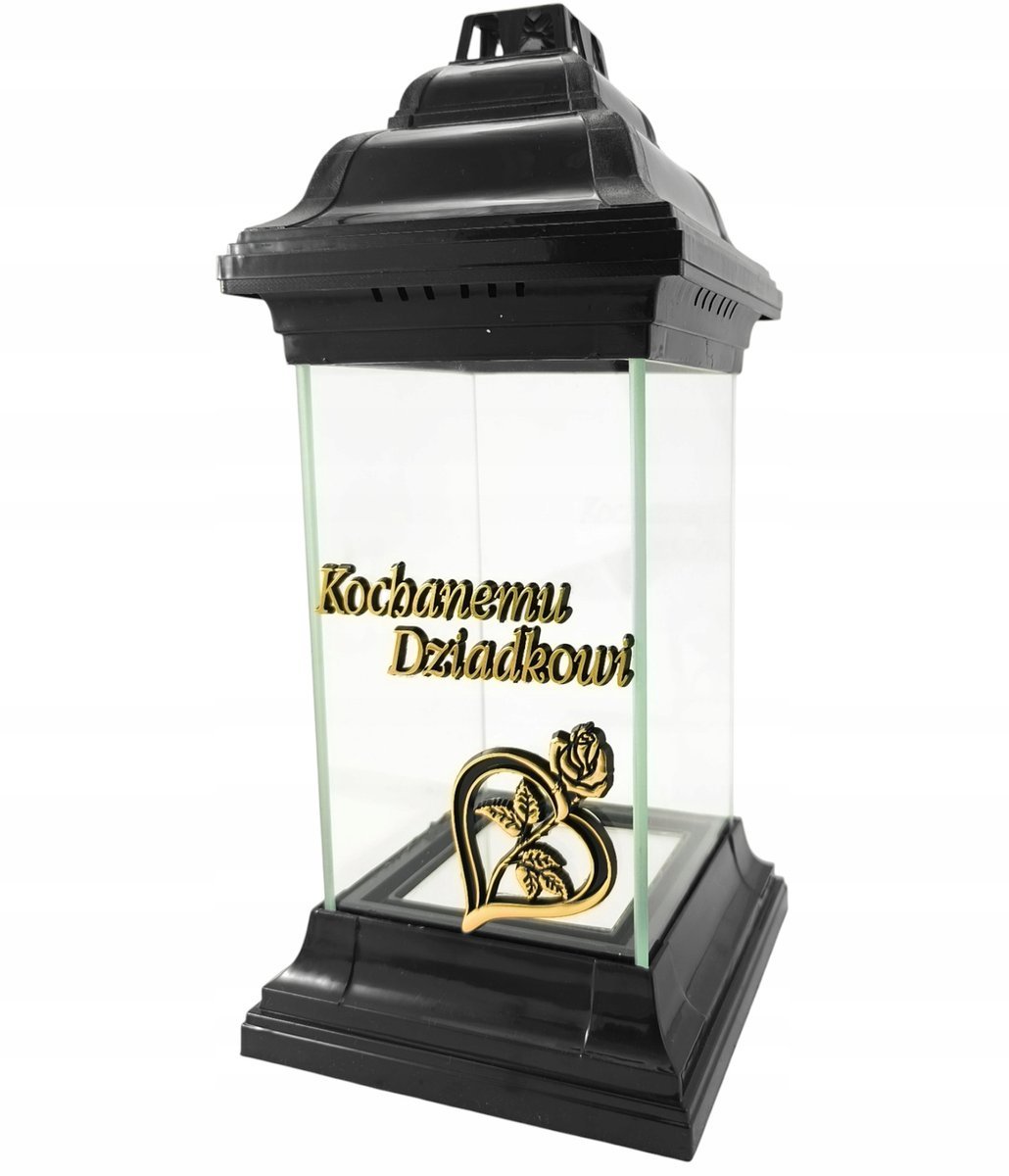 Znicz kapliczka szklany lampion Kochanemu Dziadkowi latarenka na grób