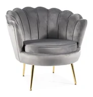 Fotele - Fotel Camellia 1 Velvet Złoty / Bluvel 14 Szary - miniaturka - grafika 1